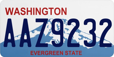 WA license plate AAZ9232