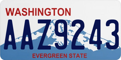 WA license plate AAZ9243