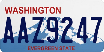 WA license plate AAZ9247