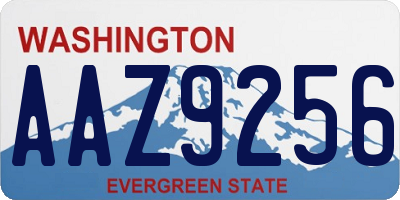 WA license plate AAZ9256
