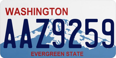 WA license plate AAZ9259