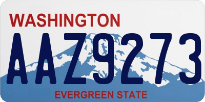 WA license plate AAZ9273