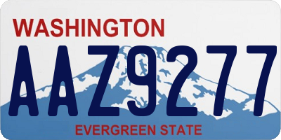 WA license plate AAZ9277
