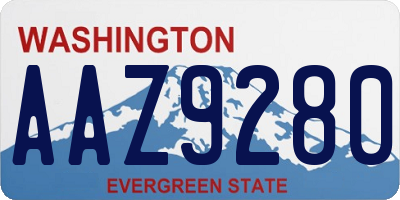 WA license plate AAZ9280
