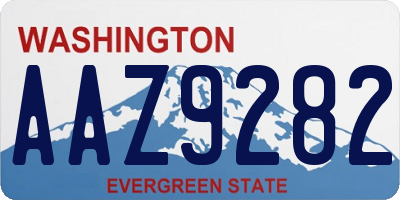 WA license plate AAZ9282