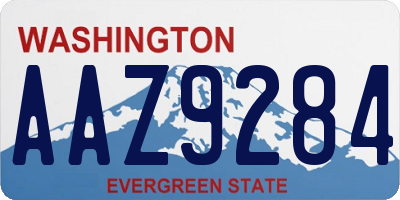 WA license plate AAZ9284