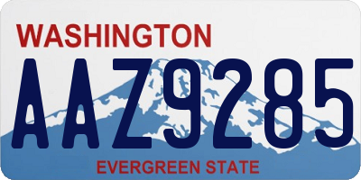 WA license plate AAZ9285