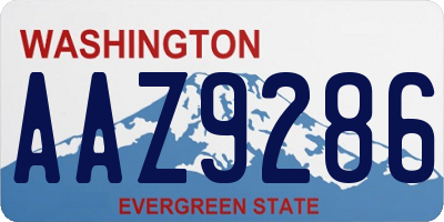 WA license plate AAZ9286