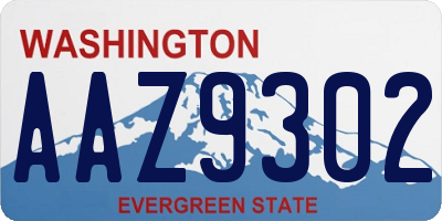 WA license plate AAZ9302