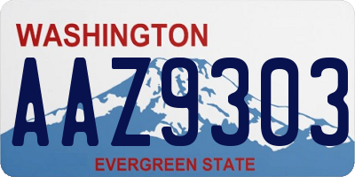 WA license plate AAZ9303