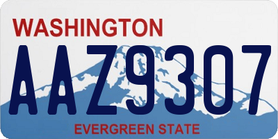 WA license plate AAZ9307