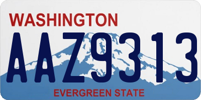 WA license plate AAZ9313