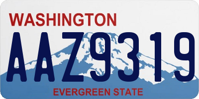 WA license plate AAZ9319
