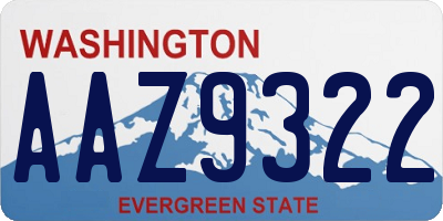 WA license plate AAZ9322