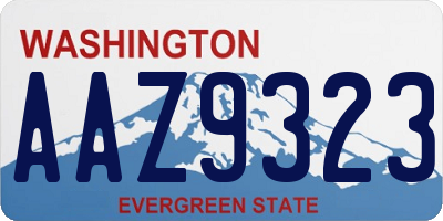 WA license plate AAZ9323