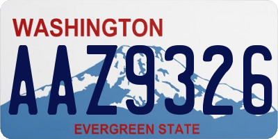 WA license plate AAZ9326