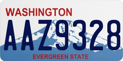 WA license plate AAZ9328