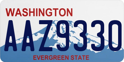 WA license plate AAZ9330