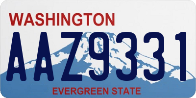 WA license plate AAZ9331