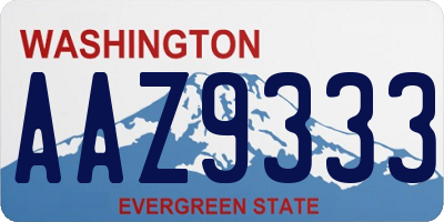 WA license plate AAZ9333
