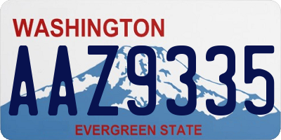 WA license plate AAZ9335