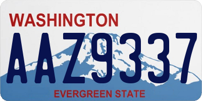 WA license plate AAZ9337