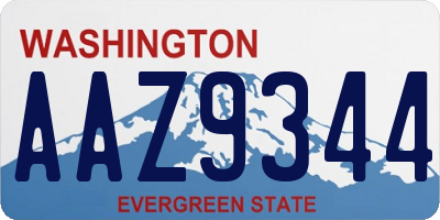 WA license plate AAZ9344