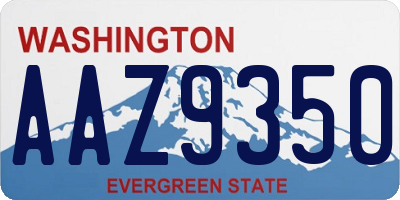 WA license plate AAZ9350