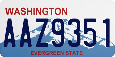 WA license plate AAZ9351