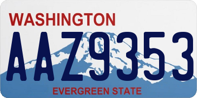 WA license plate AAZ9353