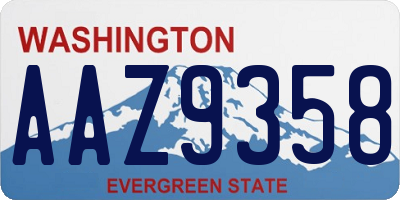 WA license plate AAZ9358