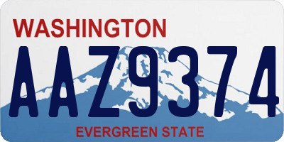 WA license plate AAZ9374