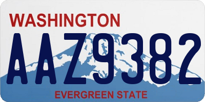 WA license plate AAZ9382