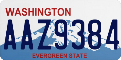 WA license plate AAZ9384