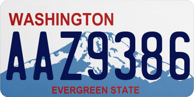 WA license plate AAZ9386