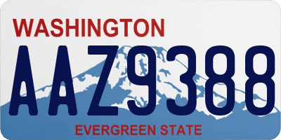 WA license plate AAZ9388
