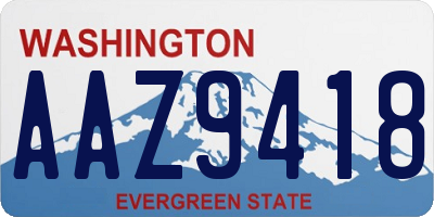 WA license plate AAZ9418
