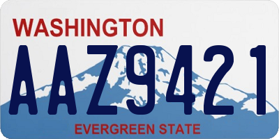 WA license plate AAZ9421