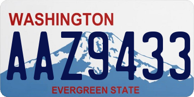 WA license plate AAZ9433