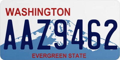 WA license plate AAZ9462