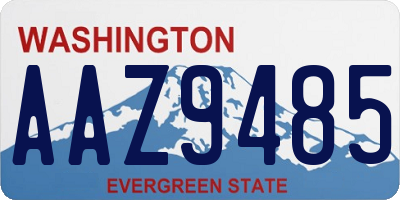 WA license plate AAZ9485
