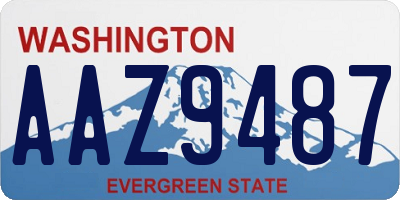 WA license plate AAZ9487
