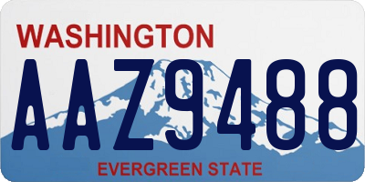 WA license plate AAZ9488