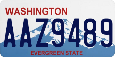WA license plate AAZ9489