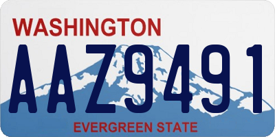 WA license plate AAZ9491