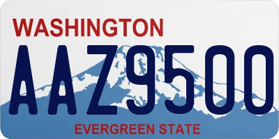 WA license plate AAZ9500