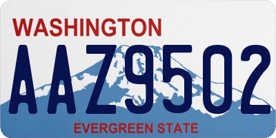 WA license plate AAZ9502