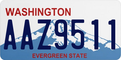 WA license plate AAZ9511