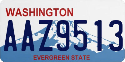 WA license plate AAZ9513