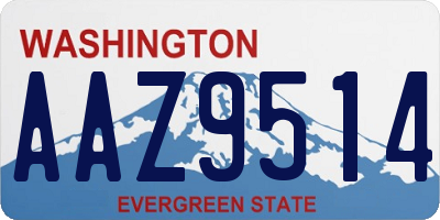WA license plate AAZ9514